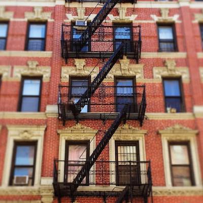 fire escapes on a tenement