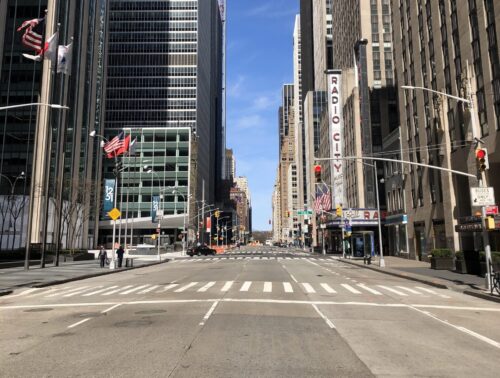 Photo of a completely empty 6th Avenue