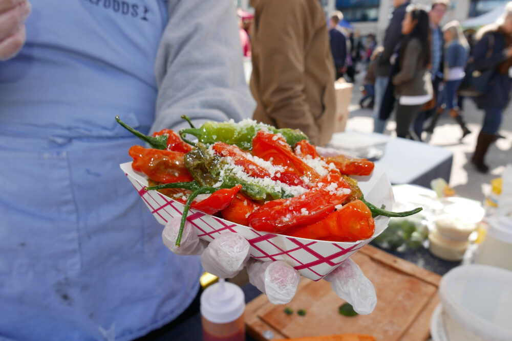 Peppers at Smorgasburg in Brooklyn, an outddoor food festival during warmer months.