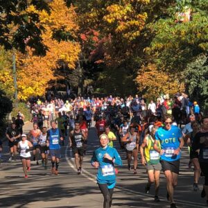 Runners in Central Park in the TCS New York City Marathon
