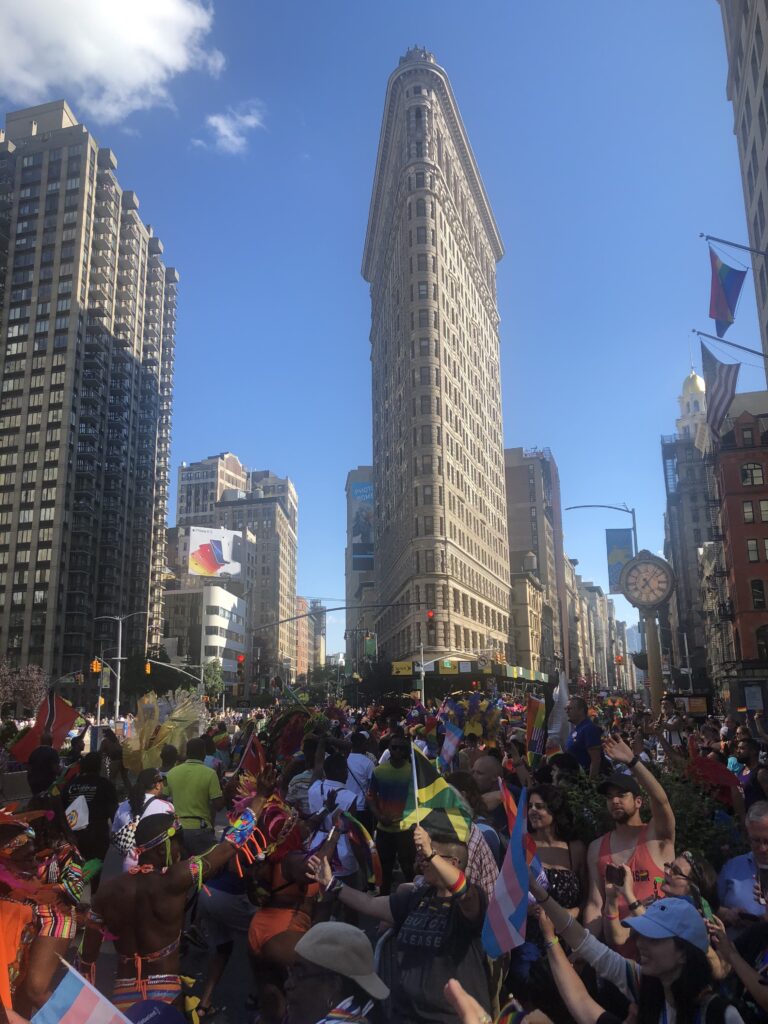 Crowd at the New York City Pride Parade 2019 at the Flatiron Building